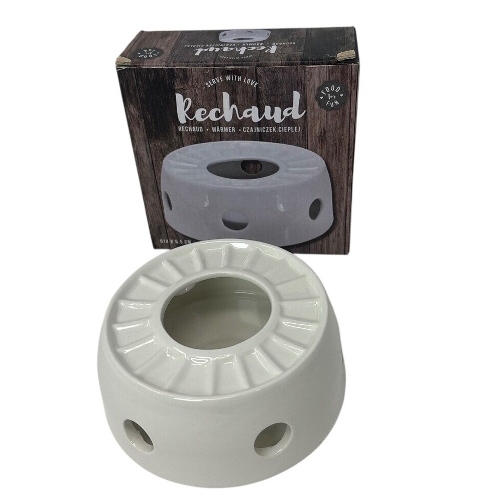 Rechaud White Porcelain Teapot Warmer Ceramic Tea Light Candle Warmer 14cm